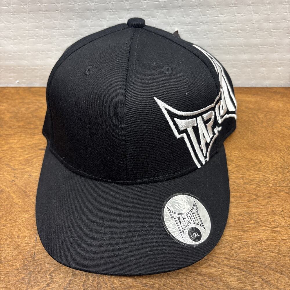 NWT Tapout Hat Embroidered Fighting USA Cap Black White Size Snapback UFC Side